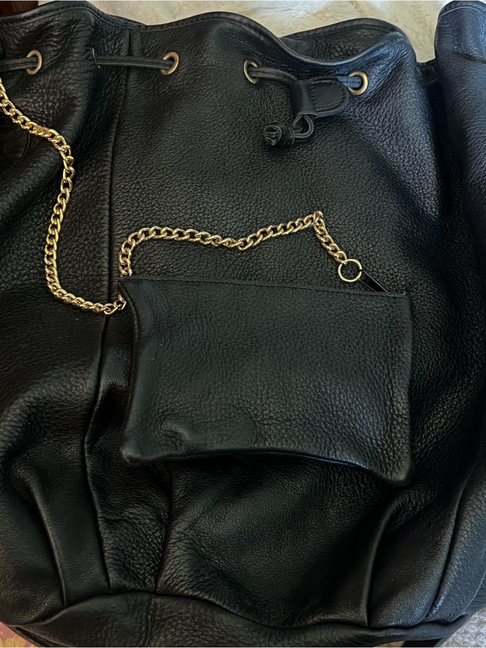 Vintage BALLY Thick Soft Slouchy Black Pebbled Premium Leather Bucket Bag XL - Picture 5 of 16